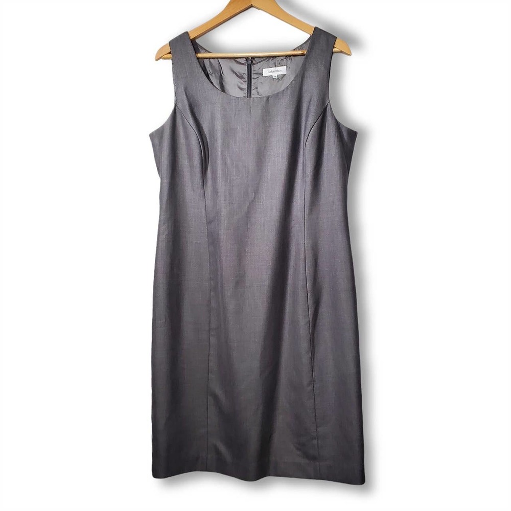 Calvin Klein Sleeveless Sheath Midi Dress in Gray
